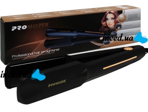 Професійна плойка випрямляч Mozer MZ-7082 для укладання волосся з регулюванням температури, Щипці випрямляч Мозер для вирівнювання волосся Чорний