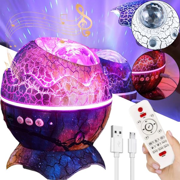 Night Light Projector Northern Lights Galaxy Projector K890 with Bluetooth Speaker, Table Lamp Dinosaur Egg Levenhuk LabZZ SP10 with Remote Control