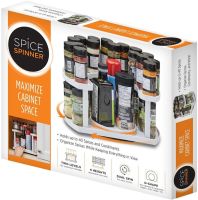 Спецовница Spice Spinner Organizer ZB-918 дворівневий поворотний органайзер полиця для зберігання спецій, підставка стелаж для приправ і соусів