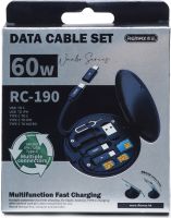 Кабелі для передачі даних Remax Data Cable Set Storage Box XL-722 комплект перехідників для зарядки телефону USB Type - C microUSB Lightning RC-190