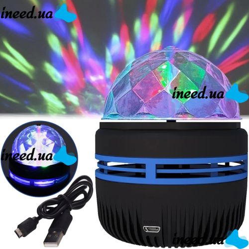 Discoshar-Starry Sky Projector Led Mini Magic Ball Desktop RGB Projector, Round LED LED Lamp, 3D Night Light Discoshar USB Black
