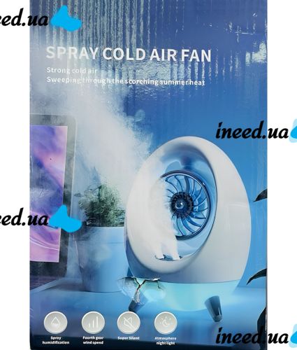 Table Fan with Humidifier Spray Cold Air Fan ZY-602 Cordless Air Conditioner Egg with Water Cooled Air and Backlight AND 441-2