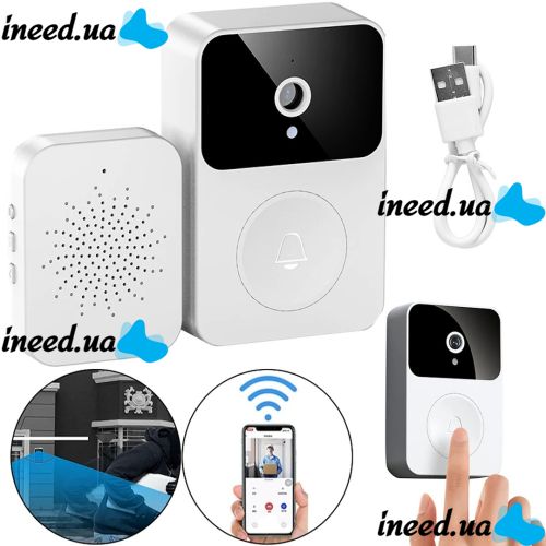Doorbell with WiFi Camera and Motion Sensor Doorbell X9 Smart Door Battery Operated Video Intercom Video Doorbell for Home Control Android iOS