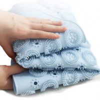 Нековзний килимок для душу Massage Foot Rad 35 см, силіконовий, масажний килимок-щітка для стоп, круглий, гумовий килимок для ванни на присосках