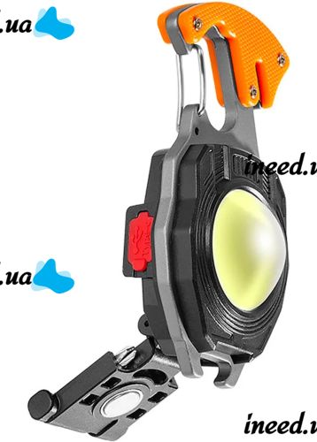 Світлодіодний ліхтарик брелок для ключів з підпалом Keychain Light W5147 ручний мультитул, міні світильник з прикурювачем, викруткою і карабіном USB
