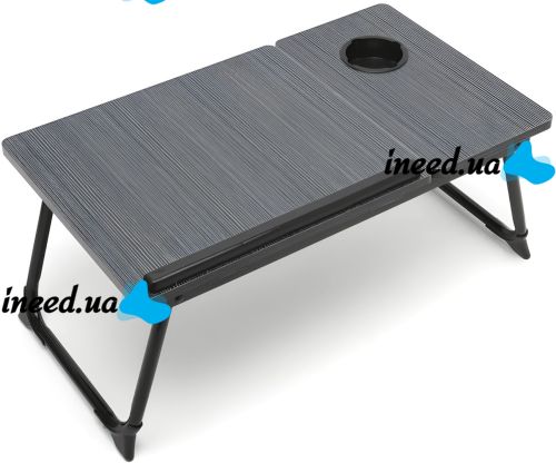 Складаний стіл для ноутбука XoKo NTB-005 до 22" портативна підставка столик для планшета з регулюванням нахилу і підстаканником MAG-842 Black Wood