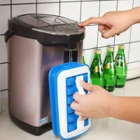 Герметична силіконова форма для льоду з кришкою на 18 клітинок Fill + Carry Without Spilla, Контейнер ледница 18 кубиків, Ледница для заморозки води