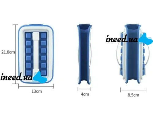 Герметична силіконова форма для льоду з кришкою на 18 клітинок Fill + Carry Without Spilla, Контейнер ледница 18 кубиків, Ледница для заморозки води