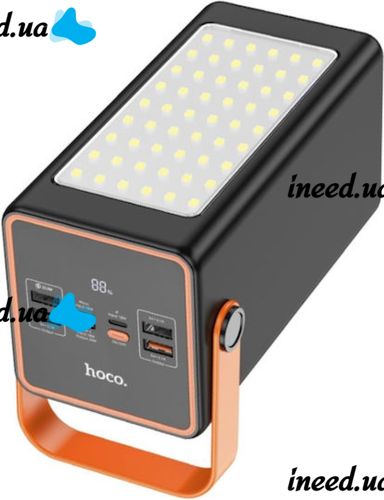 Portable Power Bank HOCO J107 90000 mAh 22.5W Flashlight External Battery Charger HOCO 4USB 1TYPE-C POVBANK 4USB 1TYPE-C for charging Black