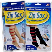 Компрессионные гольфы от варикоза Zip Sox, облегающие лечебные чулки, носки для фиксации лодыжек Зип Сокс со змейкой, Бежевые S/M, L/XL