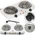 Настольная двухконфорочная электроплита Hot Plate Electric Cooking JX-2020B спиральная плита на 2 конфорки 5 режимов 2000W с термостатом индикатором