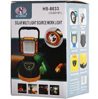 Аккумуляторный ручной LED фонарик лампа Solar Hi Sheen HS-8033 с солнечной панелью и ручкой 81COB, Переносной светодиодный фонарь Power Bank от USB