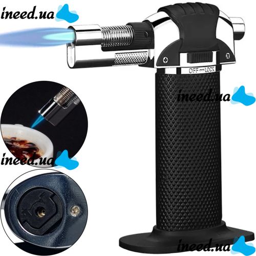Gas turbo lighter burner Antai 0595 with piezo ignition and stand, Turbo burner soldering iron Atomic with fire control up to 1300°C for barbecues