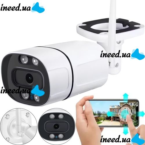 Вулична поворотна IP камера відеоспостереження C16 TUYA 3.0 mp з віддаленим доступом і датчиком руху Камера з бездротовим Wi-Fi і LAN підключенням