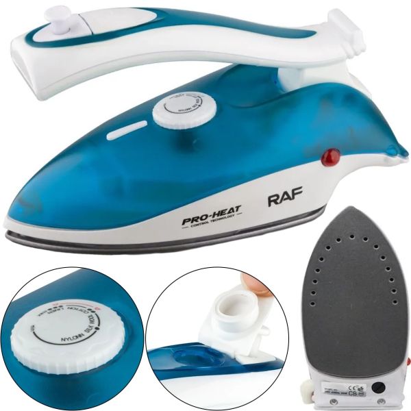 Складной ручной утюг RAF R.1259B 800W с регулятором температуры и резервуаром для воды, Паровой утюг отпариватель Раф с керамической подошвой