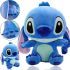 Children's Plush Cuddle Stitch Toy 45 cm with Big Ears, Plush Antistress Pillow from Cartoon Lilo and Plush Stitch for Children Blue
