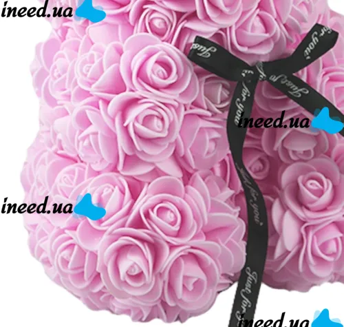 Little Teddy Bear made of Artificial 3D Roses Teddy Bear de Luxe 25 cm Pink, Light Pink Teddy Bear