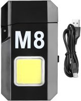 Spiral Flameless Lighter Lovers M8 Electric Pulse USB Rechargeable Lighter with LED Flashlight 3 Modes and Charge Indicator LV-600