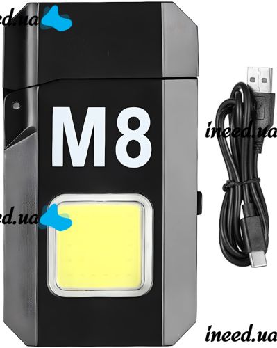 Spiral Flameless Lighter Lovers M8 Electric Pulse USB Rechargeable Lighter with LED Flashlight 3 Modes and Charge Indicator LV-600