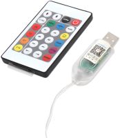 Светодиодная разноцветная гирлянда Biom RGB 3939BT 10 м водонепроницаемая музыкальная LED лента с управлением пультом и телефоном Bluetooth USB 