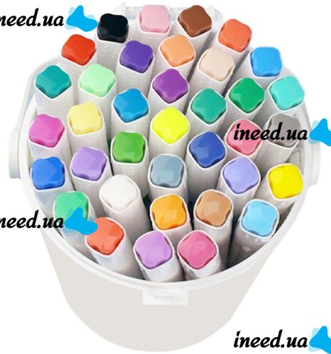 Професійний набір скетч маркерів Creative Acrylic Marker 36 шт для малювання у відрі, акрилові маркери фломастери лінери AND635 - 36 кольорів