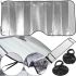 Car Sunscreen Cover Windshield Cover 140x70 cm Foil AVS SH-105F-S Curtain Screen for Sun Protection on Suction Cups for Car