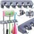 Настенный держатель для швабры и щеток Broom Holder mh-05 держатель-органайзер на 5 отсеков и 6 крючков органайзер фиксатор для инвентаря Серый