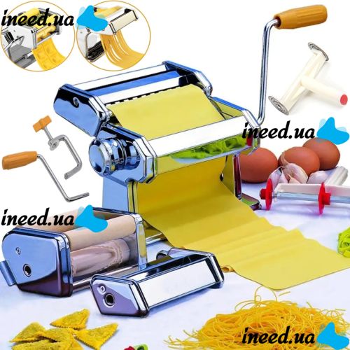 Настільна равіольніца Ravioli Maker Rainberg RB-911 Ручна локшинорізка машинка з насадками для приготування равіолі, локшини, пасти і для розкочування тіста 20x21 см