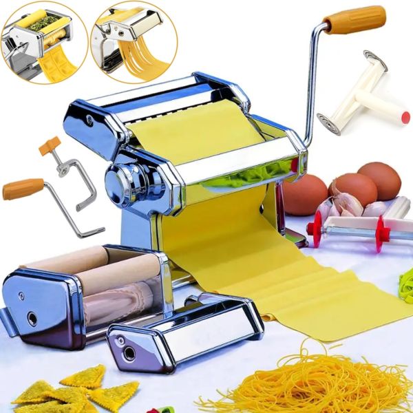 Настольная равиольница Ravioli Maker Rainberg RB-911 Ручная лапшерезка машинка с насадками для приготовления равиоли, лапши, пасты и для раскатки теста 20x21 см