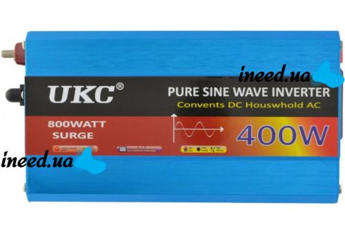 Перетворювач з чистою синусоїдою UKC AC / DC 12V-220V 400W автомобільний інвертор напруги струму 12В 220В 400 Вт акумулятор від прикурювача