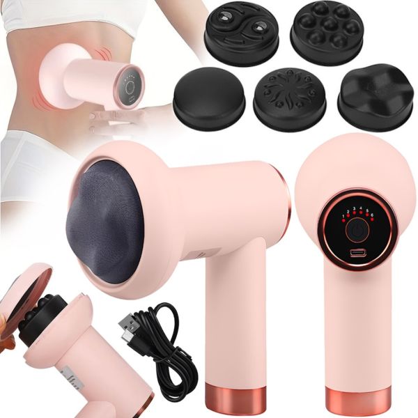 Anti-cellulite massager Deep Rolling Massager SL-630 hand-held rechargeable vibration massager, lymphatic drainage gun for the whole body with nozzles W44, LY-635
