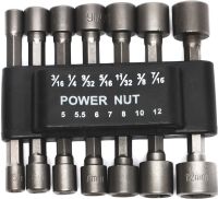 A set of hexagon socket heads Power Nut Driver 14PCS a set of quick-change nozzles with a storage holder, reinforced bits for a screwdriver