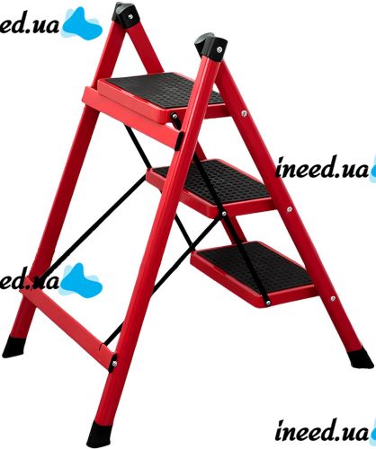 Folding stepladder for 3 steps Mastar 3 Step Ladders up to 150 kg folding three-stage one-way ladder with anti-slip coating 84x40 cm