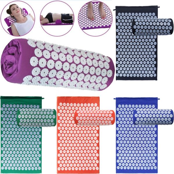 Ортопедический акупунктурный массажный коврик Acupressure Mat для спины, головы, шеи, ног, стоп, аппликатор Кузнецова для игольчатого массажа тела