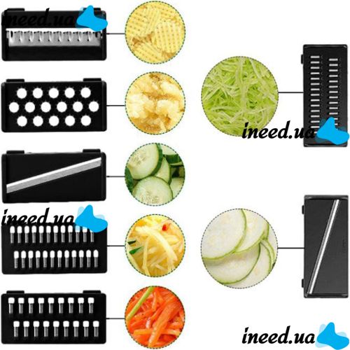 Vegetable Slicer Wet Basket Vegetable Cutter 9 in 1 set of nozzles for slicing vegetables and fruits, manual rotating grater-vegetable slicer multi-slicer with basket
