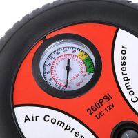Car compressor in the shape of a wheel Air Compressor H0248 260PSI 12V car compressor, pump with pressure gauge for tire pressure monitoring, car wheels