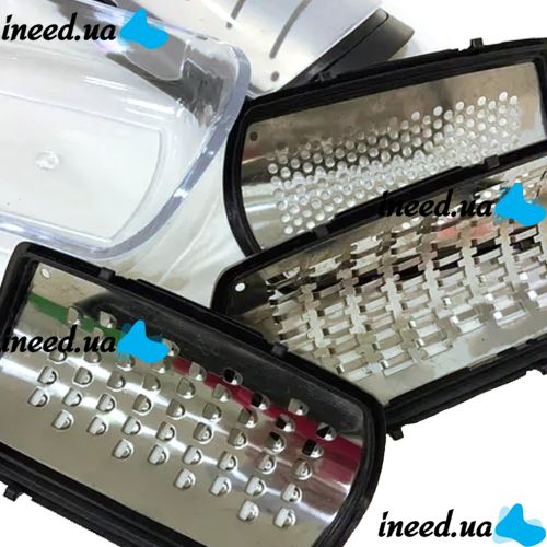 Набір терок Soft Touch Container Grater Set 4 в 1 Ручна овочерізка, мультислайсер для нарізки овочів і фруктів зі змінними насадками і контейнером