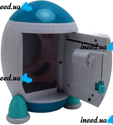 Дитяча електронна скарбничка сейф Ракета Rockets Money Box 852a купюроприймач з кодовим замком і відбитком пальця для купюр і монет на батарейках