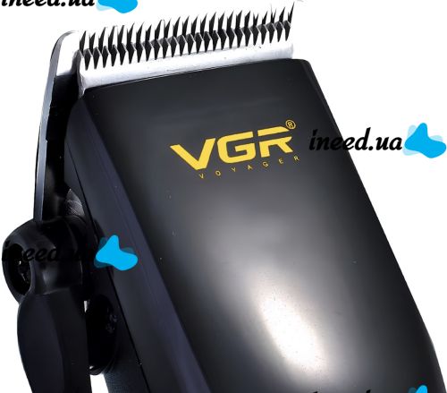 Дротова машинка для стрижки волосся VGR V-128 7W професійний тример для окантовки бороди і вусів від мережі зі змінними насадками і ножицями