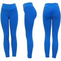 Women's Sports Leggings Staples Scrunch Bum Blue with High Waist and Push-up Effect, Tight Seamless Leggings for fitness push up