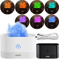 Зволожувач повітря Flame Aroma Diffuser EL - 96W дифузор ефірного масла з імітацією полум'я диму настільний ароматизатор 7 кольорів підсвічування HY01