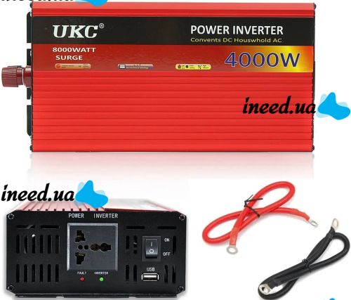 Автомобильный преобразователь авто UKC AR-4000M 12V-220V 4000W автомобильный инвертор напряжения тока 12В 220В 4000 Вт с функцией плавного пуска 