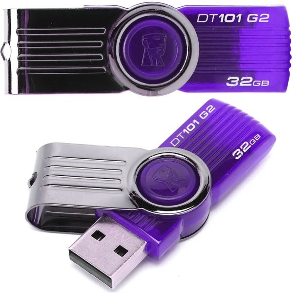 USB Flash 32GB флешка Kingston DataTraveler DT101 G2 флеш-накопитель, карта памяти, USB-накопитель для хранения документов, фото и видео 32Гб