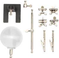 Magnifying Desktop Magnifier Third Hand EL-16126 Adjustable Glass 60 mm with Two clips, Repair station Holder for Soldering and Modeling
