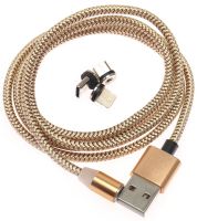 Магнітна зарядка для телефону Hoco X - cable Magnetic 3 в 1 круглий USB кабель micro lightning type-c 1 м шнур з LED підсвічуванням M3 для Android IOS