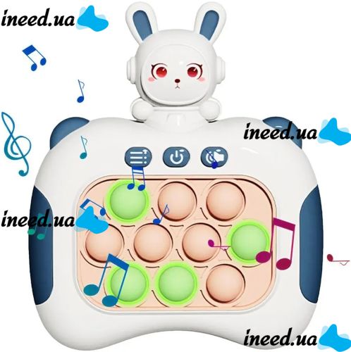 Дитяча іграшка головоломка Quick Pop It Baby Bunny Інтерактивна електронна приставка антистрес поп ІТ для зняття стресу на батарейках від 3-х років