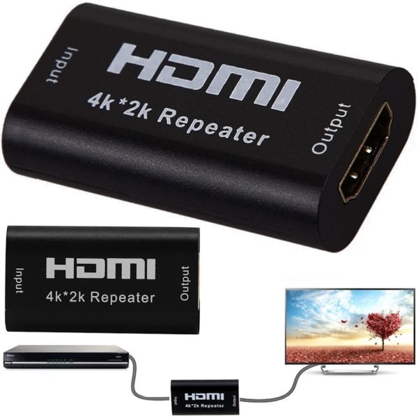 Конвертер HDMI Repeater 4K повторитель, усилитель видеосигнала до 40 метров, автономный репитер ретранслятор HDMI-HDMI удлинитель для устройств