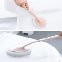 Універсальна щітка Sponge Brush для прибирання унітазу, ванної, чистяча губка з мікрофібри для чищення та миття кухні з довгою ручкою