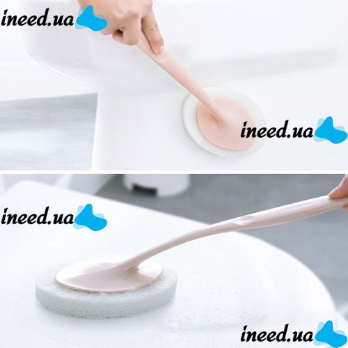 Універсальна щітка Sponge Brush для прибирання унітазу, ванної, чистяча губка з мікрофібри для чищення та миття кухні з довгою ручкою