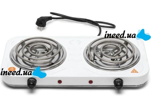 Настільна двоконфорочна електроплита Hot Plate Electric Cooking JX-2020b спіральна плита на 2 конфорки 5 режимів 2000W з термостатом індикатором